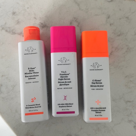 Drunk elephant products- barely used (maybe 4 or 5 times)